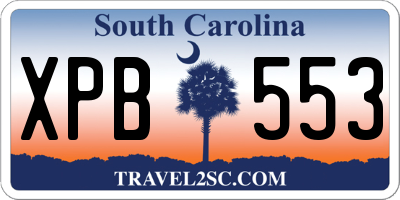 SC license plate XPB553