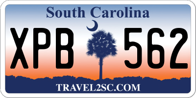 SC license plate XPB562