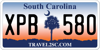SC license plate XPB580