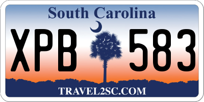 SC license plate XPB583