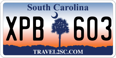 SC license plate XPB603