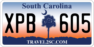 SC license plate XPB605