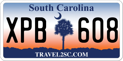 SC license plate XPB608