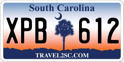 SC license plate XPB612