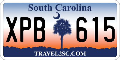 SC license plate XPB615