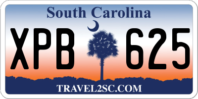 SC license plate XPB625