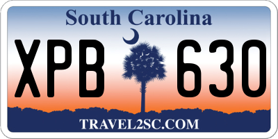 SC license plate XPB630