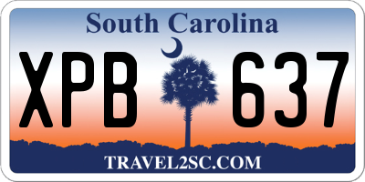 SC license plate XPB637
