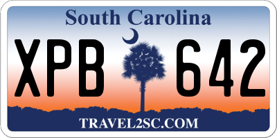 SC license plate XPB642