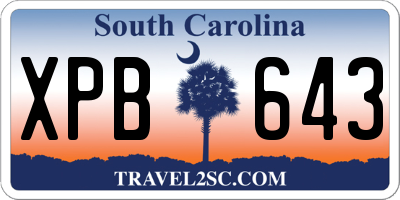 SC license plate XPB643