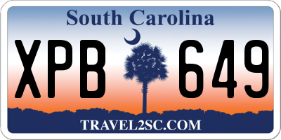 SC license plate XPB649