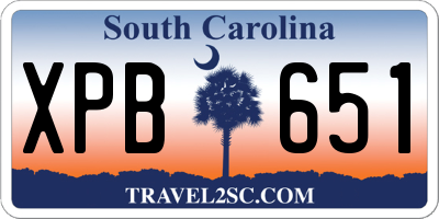 SC license plate XPB651