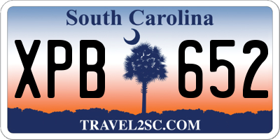 SC license plate XPB652