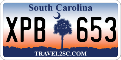 SC license plate XPB653