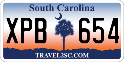 SC license plate XPB654