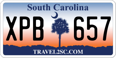 SC license plate XPB657