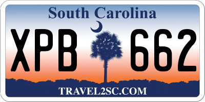 SC license plate XPB662