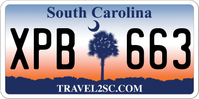 SC license plate XPB663