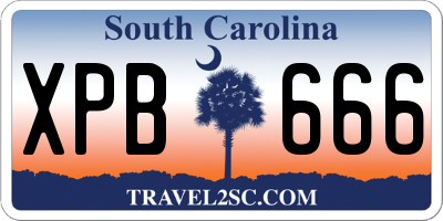 SC license plate XPB666