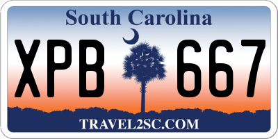 SC license plate XPB667