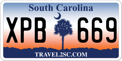 SC license plate XPB669