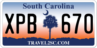 SC license plate XPB670