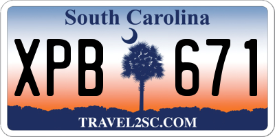 SC license plate XPB671