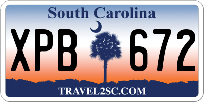 SC license plate XPB672