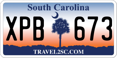 SC license plate XPB673