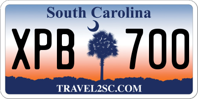 SC license plate XPB700