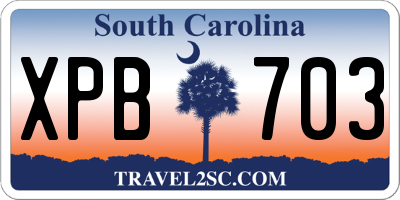 SC license plate XPB703