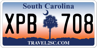 SC license plate XPB708