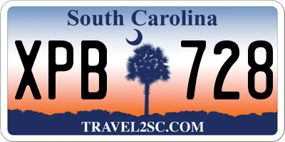 SC license plate XPB728