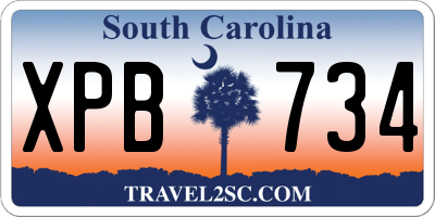 SC license plate XPB734