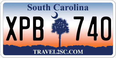 SC license plate XPB740