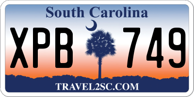 SC license plate XPB749