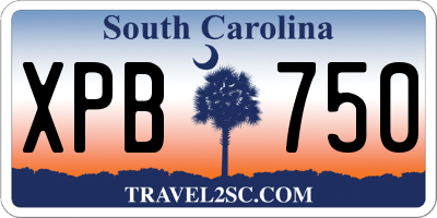 SC license plate XPB750
