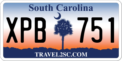 SC license plate XPB751