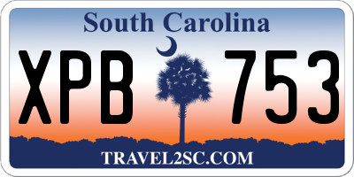 SC license plate XPB753