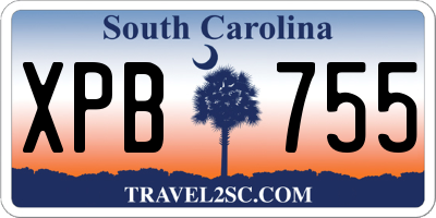 SC license plate XPB755