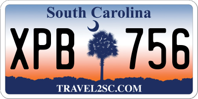 SC license plate XPB756