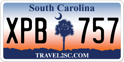 SC license plate XPB757