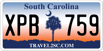 SC license plate XPB759