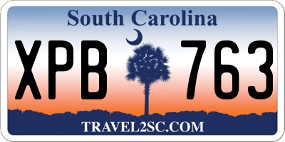 SC license plate XPB763