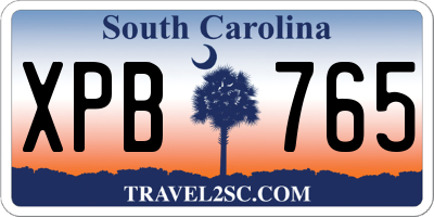 SC license plate XPB765