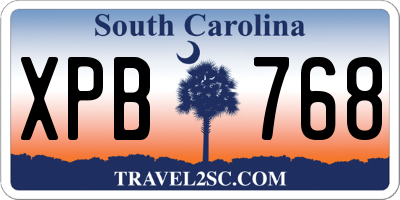 SC license plate XPB768