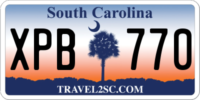 SC license plate XPB770