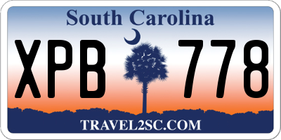 SC license plate XPB778