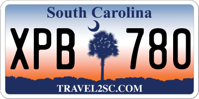 SC license plate XPB780