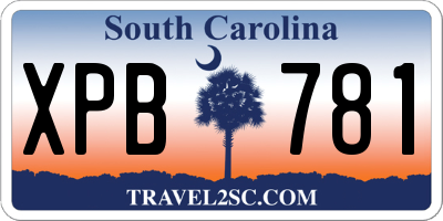 SC license plate XPB781